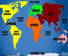 Mapa świata z kontynentów i oceanów