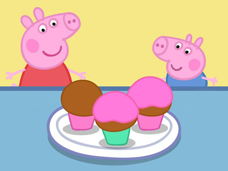 peppa i jacek i muffinki puzzle